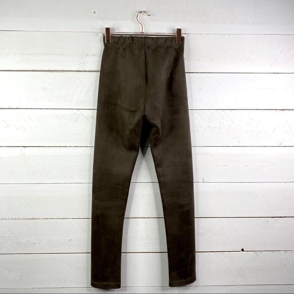 BCBGMAXAZRIA Brown Mason Faux Suede Dark Fatigue Pull On Legging Pants‎ Size XS - Picture 4 of 11